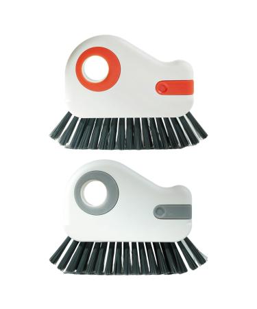 Tainrunse Tight Space Cleaning Tool Portable Detailing Brush 2 Pcs Crevice 2-in-1 Sliding Door Window Track Groove with Hard Bristle Ergonomic Handle Grout 2pcs 4X-Large
