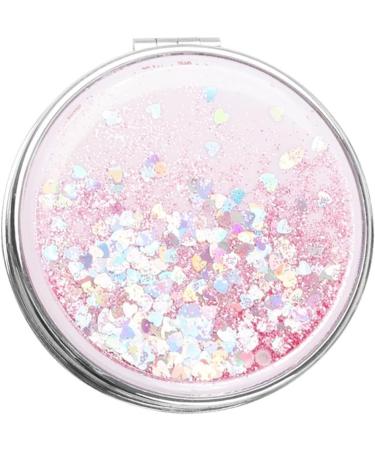 Foldable Round Pocket Makeup Mirror - Magnifying Handheld Compact Mirror for Women and Girls Small Pink ABS Plastic Dual-Sided Portable Design - Buy Online on SooperMarket.com
