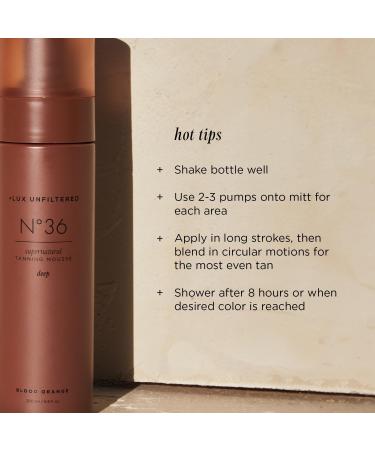 + Lux Unfiltered N 36 DEEP Supernatural Tanning Mousse Foam in Blood Orange Quick + Immediate Sunless Fake Tan Self Tanner - Buy Online on SooperMarket.com