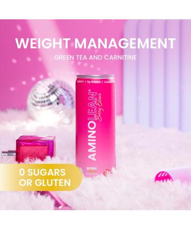 RSP NUTRITION AminoLean Energy Drink - Sugar Free Vegan Amino Acids No Jitters Berry Elixir 12 Pack - Buy Online on SooperMarket.com