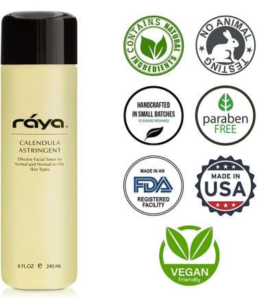 RAYA Calendula Astringent with AHA - 6 oz Glycolic Facial Toner for Combination & Oily Skin | Normalize pH & Fight Break-Outs | Alpha Hydroxy Acids - Buy Online on SooperMarket.com
