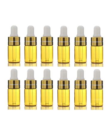 Vasana 12 x empty refillable mini bottles made of brown glass drip bottles essential oil perfume aromatherapy cosmetics elite fluid container 3 ml
