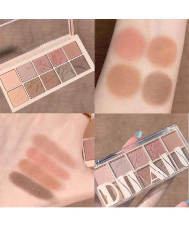 Go Ho 10 Color Matte Eyeshadow Palette - Highly Pigmented Waterproof Shadows in Light Pink & Brown - Spring Warm Collection - Buy Online on SooperMarket.com
