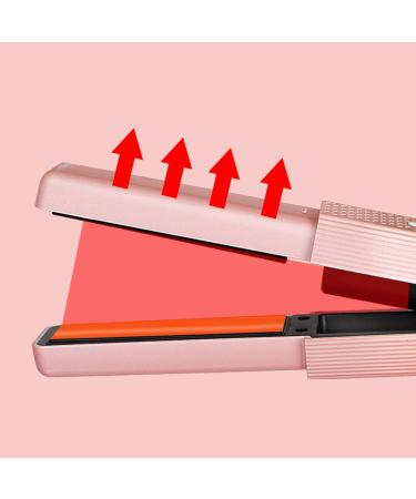 Portable Cordless Hair Straightener & Curling Iron - Fast Heating & Rechargeable Ideal for Travel Pink - Buy Online on SooperMarket.com