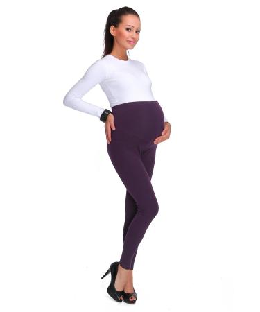 SOFTSAIL Womens Maternity Leggings Thick Cotton Pregnancy Fleece Pants PREG28 20 Plum