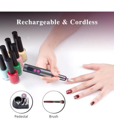 Portable Cordless Electric Nail Drill - Rechargeable Machine for Acrylic, Gel, and Natural Nails - Manicure Pedicure Tool in Gray - Buy Online on SooperMarket.com