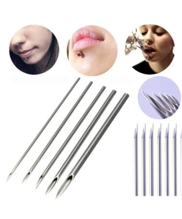 XUEQI 10pcs Stainless Steel Piercing Needles - Ear Nose Navel Nipple Lip - 1mm Diameter - Buy Online on SooperMarket.com