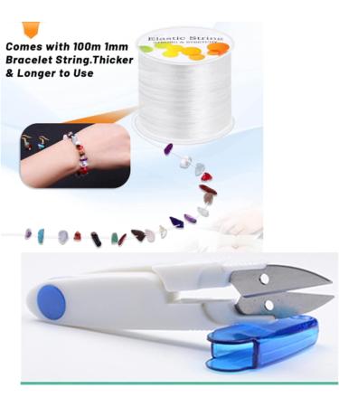 Nylon Elastic String for Jewelry Making - 0.8mm Clear Cord 100M Crystal - DIY Bracelet and Necklace Stretchy Thread - Buy Online on SooperMarket.com