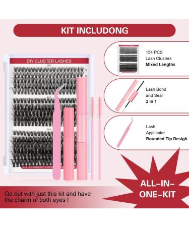 Rxuaw DIY Eyelash Extension Kit with and Seal Wispy D Curl Individual Lashes Kit for Self Application at Home Combination 1 - Buy Online on SooperMarket.com