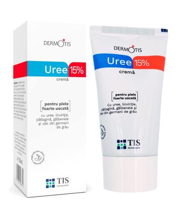 TIS CREME with urea 15% - eczema keratosis psoriasis rashes cracked rough dry skin |Wound healing |Hands feet knees nails |Lactic acid aha wheat germs 50 ml (1 Pack)