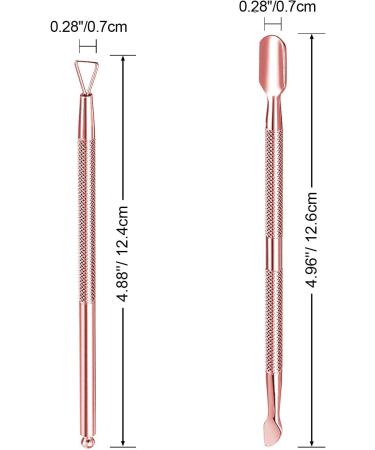 Stainless Steel Cuticle Pusher Kit - Triangle Peeler, Scraper, Double Ended Cutter & Nail Cleaner - Rose Gold Finish - Buy Online on SooperMarket.com