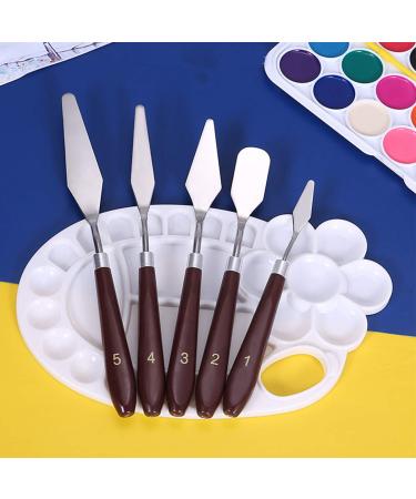 Palette Knife,NCTP 5 Pieces Stainless Steel Spatula Painting Palette Knife Oil Painting Accessories Color Mixing Set for Oil, Canvas, Acrylic Painting-Lightwish
