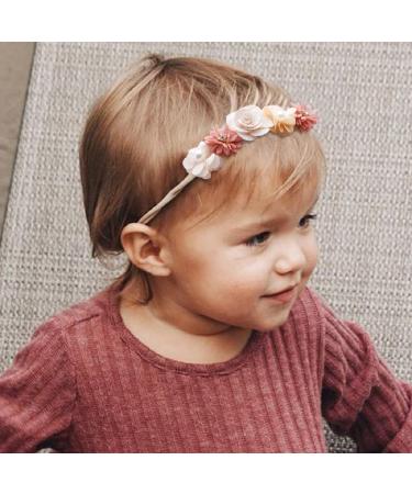 Sjbautyo 3-Piece Baby Hair Band Set | Flower Elastic Hair Jewelry for Newborns & Toddlers | Soft Headbands for Baby Girls - Buy Online on SooperMarket.com