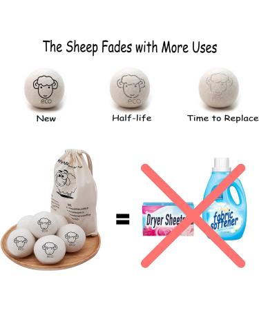 6-Pack Wool Dryer Balls - Reusable Laundry Balls for Natural Fabric Softening and Wrinkle Release - Organic Eco-Friendly Dryer Balls for Pet Hair Removal - Drying Ball Alternative to Dryer Sheets - Buy Online on SooperMarket.com
