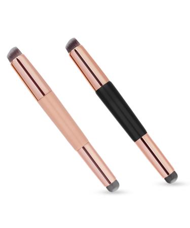 2pcs Silicone Lip and Concealer Makeup Brush 2 in 1 Lip Stick Brush Double-Headed Small Highlight Lip Balm Mask Applicator Multifunctional Brush for Lipsticks Lip Gloss Cream Blush Nail Blending