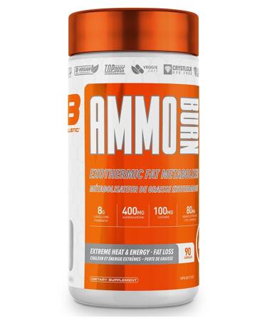 AMMO Burn Ballistic Supps Exothermic Thermogenic Fat Metabolizer Booster - 90 Capsules with 45-90 Servings
