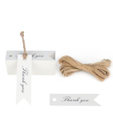 Thank You Tags, G2PLUS 100 PCS 'Thank You' Printed Christmas Tags, Paper Hang Tags for Wedding Favors Paper Gift Tags White Thank You Tags