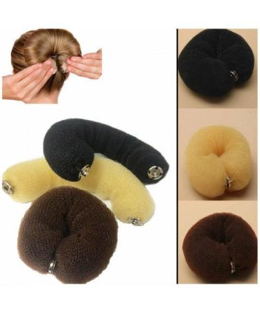 3-Piece Dutt Pillow Hair Knot Rollers - Magical Foam Hair Donut Accessories for Women | DIY Ponytail Holders in Multicolors - Buy Online on SooperMarket.com