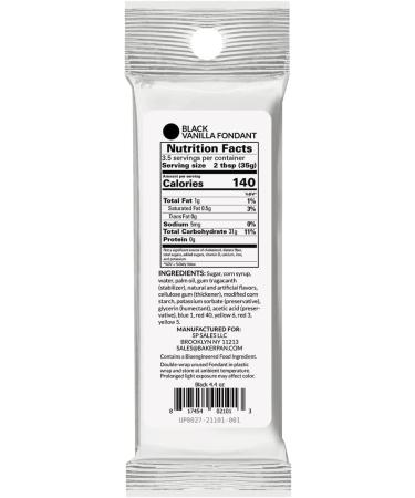 Bakerpan Premium Rolled Black Fondant Vanilla Flavor - 4.4 oz | Buy Online Now - Buy Online on SooperMarket.com