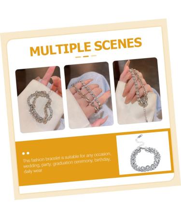 PACKOVE 4pcs Rhinestone Bracelet Charm Bracelets for Girls Bracelet for Charms Girls Bracelet Link Charm Bracelet Delicate Bracelet Personalized Bracelet Alloy Wrist Miss Jewelry - Buy Online on SooperMarket.com