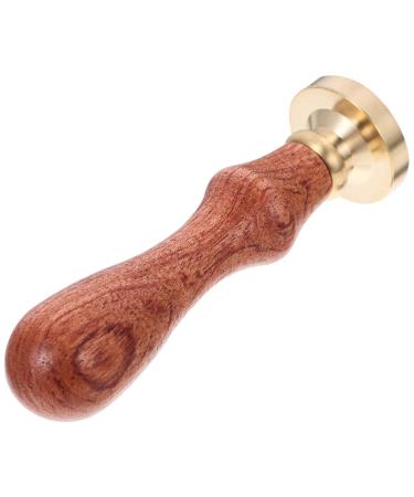 Gogogmee 1pc Dispensing Plate Tool DIY Eyeshadow Tool Vintage Wax Seal Stamp Handle Hotfix Wooden Handle 1 count (Pack of 1) Golden