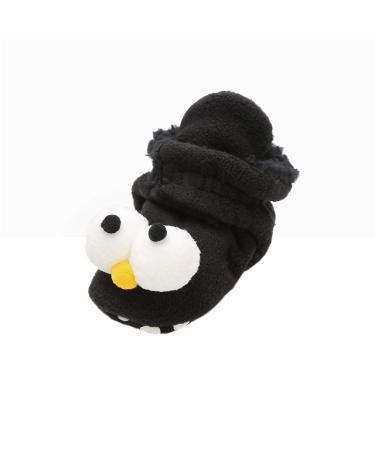TMEOG Baby Booties Slippers Infant Boots Newborn First Walking Shoes Baby Winter Sock Crib Shoes for Boys Girls 0-18Months 6-12 Months H Black Big Eyes