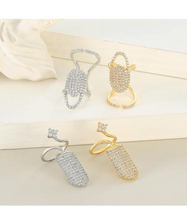 vreplrse Versatile Adjustable Copper Ring For Different Finger Sizes Nail Rings Are Made Of Electroplated Copper Rings For Women 02silveryKY1734 - Buy Online on SooperMarket.com