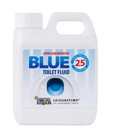 LeisureTime Super Conc. Blue Toilet Fluid 25 Dose - Septic Tank Treatment Safe Formaldehyde Free Eco Toilet Chemical for Camping Toilet/Portable Toilet - Caravan Accessories/Campervan Accessories UK