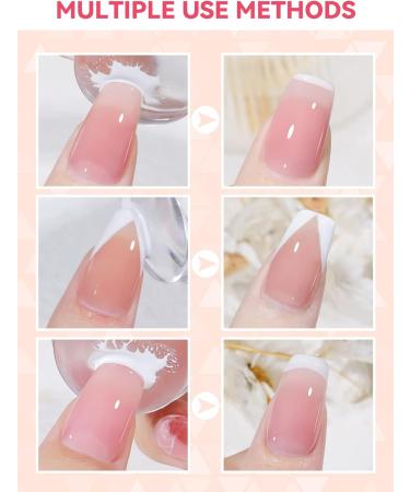 EBANKU Double Sided Nail Stamper Kit with Gel Polish - French Tip Nail Stamping Set for Home DIY Salon - Buy Online on SooperMarket.com