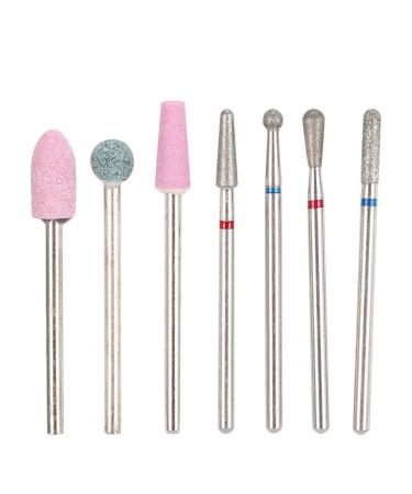 Nail Drill Bits High Efficiency Good Stability Manicure Grinding Tips Diamond Sand Wear Resistant for Nail Art Salon(NO.01)