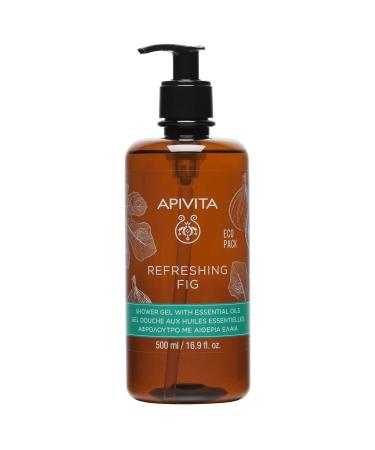 Apivita Refreshing Fig Shower Gel 500ml - Shower Gel Body Wash with Fig - Body Cleanser That Gently Cleanses and Revitalizes