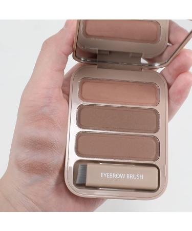 BOOBEN Eyebrow Powder Kit - Waterproof Long-Lasting Eyebrow Palette with Brush in 3 Colors (Light Brown Coffee) | Professional Eye Makeup - Buy Online on SooperMarket.com
