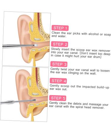 3pcs Stainless Steel Ear Cuffs Ear Cleaner Set with Ear Wax Remover - Silver - Buy Online on SooperMarket.com