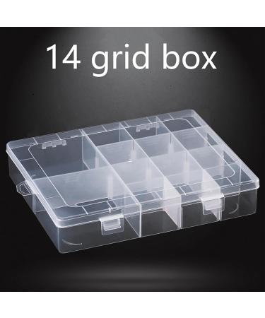 Yawdil 14 Grids Plastic Organizer Box With Dividers Large Grids Tackle Box Organizer Clear Snackle Box Container For Jewelry Art Diy Crafts Tapes Beads And Small Parts - Buy Online on SooperMarket.com