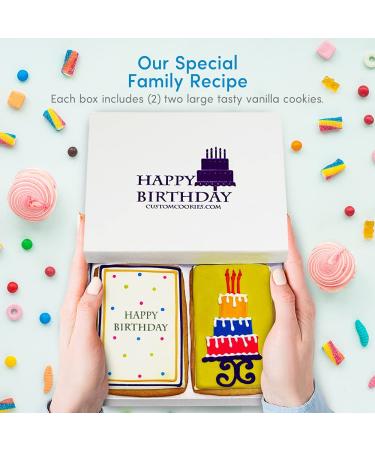 Happy Birthday Cookie Gift Basket - Gourmet Hand-Decorated Vanilla Sugar Cookies | Kosher B-Day Treat for Men, Women, Boys & Girls | Prime Delivery - Buy Online on SooperMarket.com