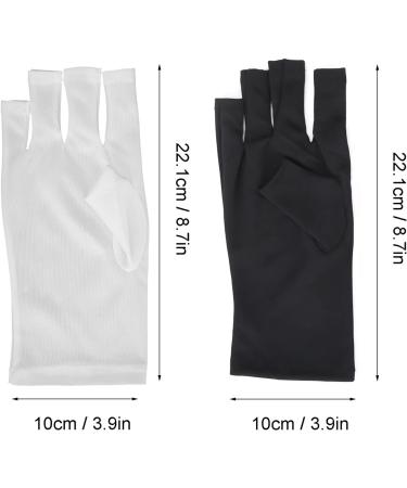 U V Gloves 1 Pair Nail Art Skin Care Fingerless Gloves Protect Hands from Outdoor Sun U V Light Harm(Black) - Buy Online on SooperMarket.com