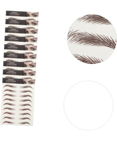 Baluue 9 Sheets Realistic Fake Eyebrows Eyebrow Stickers Waterproof Hairlike Eyebrows Brown - Buy Online on SooperMarket.com