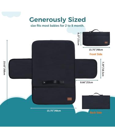 Gloppie XXL Waterproof Baby Wrap & Changing Pad - Compact Diaper Mat for Babies & Toddlers | Portable Travel Winding Mat - Black - Buy Online on SooperMarket.com