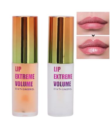Buy 2 PCs Lip Plumper Kit - Natural Make Up Lip Gloss & Serum for Fuller Lips | Plant Extract Lip Care - Buy Online on SooperMarket.com