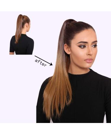 prinfantasy Human Hair Straight Wrap Around Ponytail Extensions Hairpiece Yaki Straight Hairpieces Magic Paste Long Ponytail for Women Girls Netural Black 24 In GBMW278 MW278 24 inch - Buy Online on SooperMarket.com