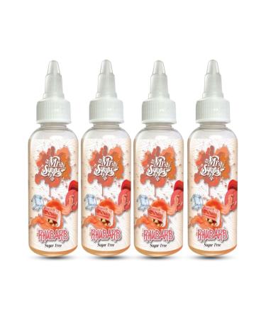 Mr Syrups Delicious Rhubarb Flavoured Syrup 60ml Best Sugar Free Pure Natural Summer Drink Refeshment Great Syrup for Coffee Milkshakes Mocktail Cocktail Frappes Juices Parties (Pack of 4 Combo)