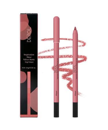 Lip Liner Pencil, Long Lasting Waterproof Creamy Lip Liner Pencil with Sharppens, Non-Fade, Non-Dry, High Pigmented, UP TO 12 HOURS, Professional Lip Makeup Matte Lip Liner Pencil for Women (03# WHISPER)