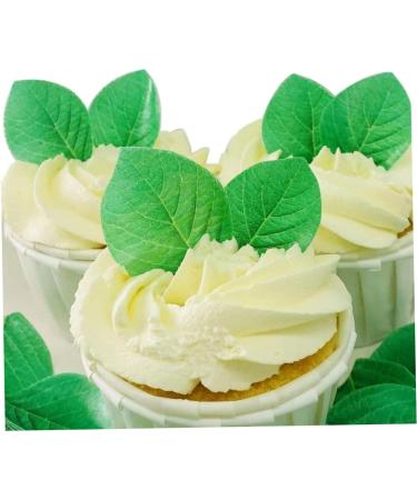 Green Leaves for Cupcake Toppers Leaf Rice Paper Wafer Paper Baby Shower Wedding Cake Happy Birthday Party Decoration Mix Size Baby Shower/Anniversary 50Pcs - Buy Online on SooperMarket.com