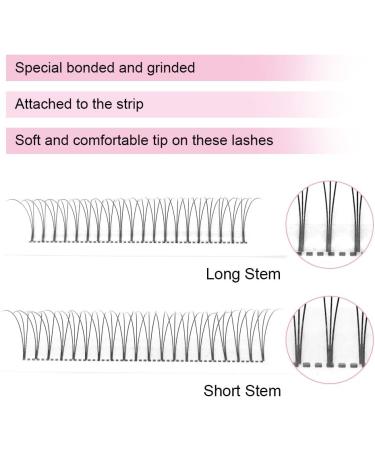 3D-C Pre Made Fan Eyelash Extensions 9-15mm - Short Stem Russian Volume Lashes 0.10 - 3D-C-0.10-9-15 Mix - Buy Online on SooperMarket.com