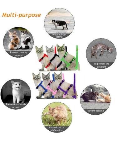 Morices 2 Pack Cat Harness and Leash Adjustable Comfortable Nylon Pet Strap Collar with Leash Escape Proof Safety Rope Leads Chest Strap for Kitten Puppy Rabbits Walking Training (Pink & Purple) Pink+Purple - Buy Online on SooperMarket.com