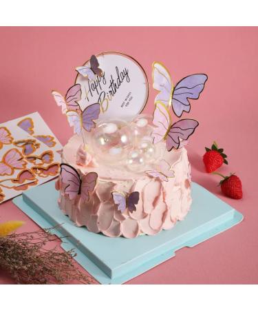 Gold 3D Butterfly Cupcake Toppers - 81-Piece Happy Birthday Cake Decorations - Buy Online on SooperMarket.com