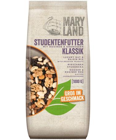 Maryland student feed classic 1kg storage pack - raisins peanut nuclei cashew nuts and almonds in nut fruit mixture - 100% vegan - in the large bag (1 x 1kg)