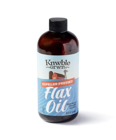 KNWBLE GRWN Pure Flaxseed Oil, Fresh, Expeller Pressed, Plant-Based, Gluten-Free, Cooking Oil, 16 Fl Oz Flaxseed Oil 16 oz.