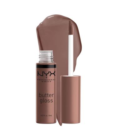 NYX PROFESSIONAL MAKEUP Butter Gloss Brown Sugar  Non-Sticky Lip Gloss - Cinnamon Roll (Grey Brown) 48 Cinnamon Roll 0.27 Fl Oz (Pack of 1)
