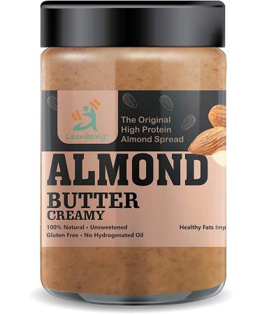 AOZA Leanbeing Almond Butter 100% Natural (500Grams) (California Almonds) (Unsweetened) (No Added Sugar)